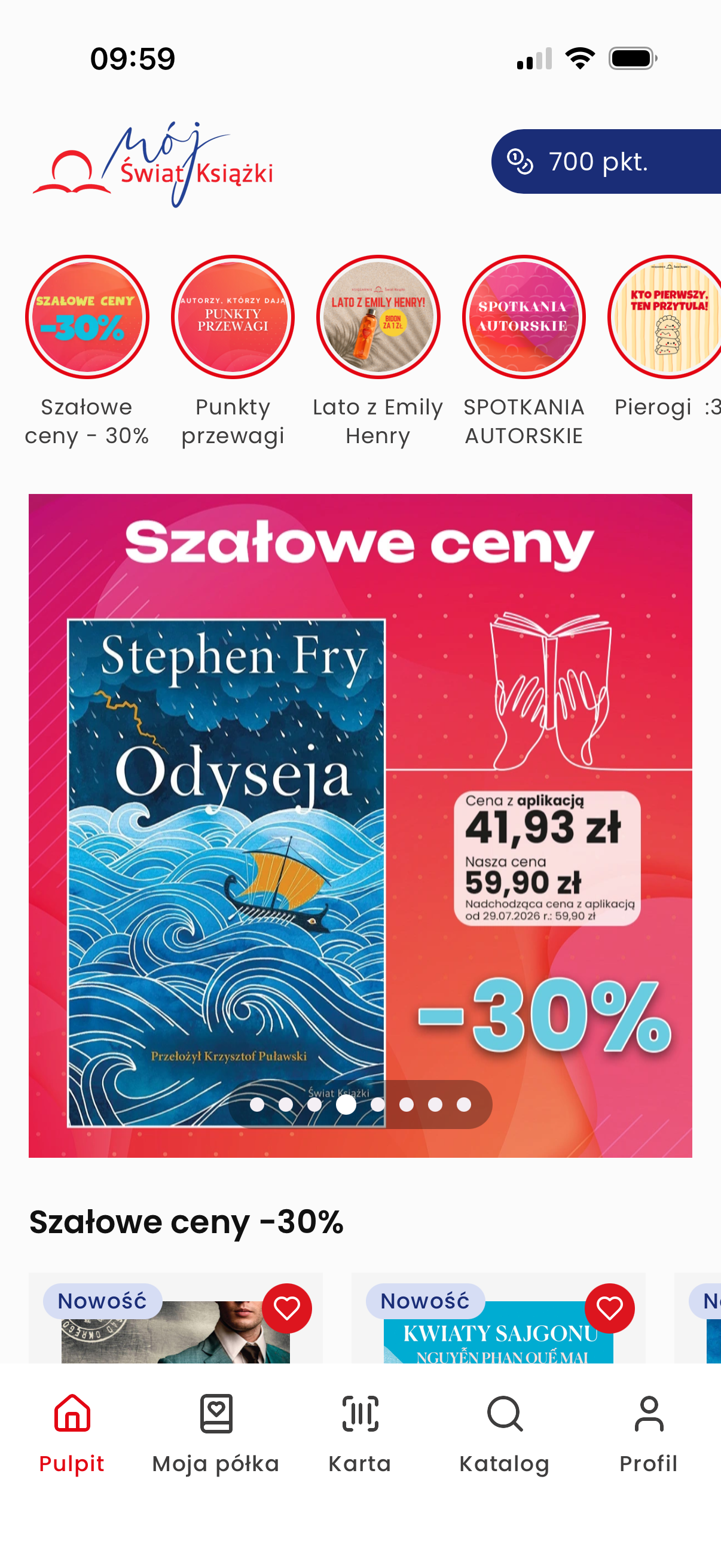 Ekran aplikacji Mój Świat Książki